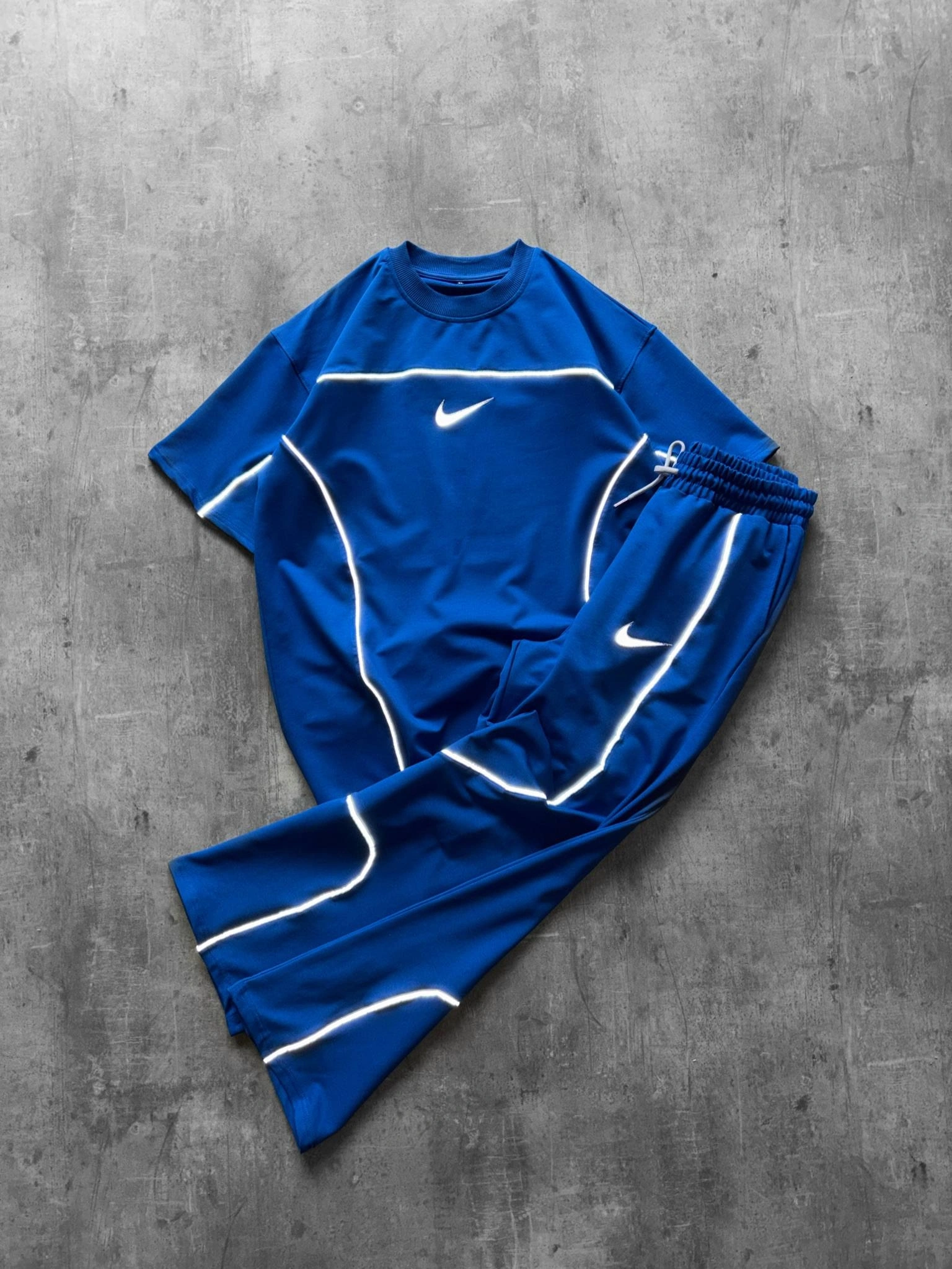 Reflektör Detay Eşofman Takım Mavi