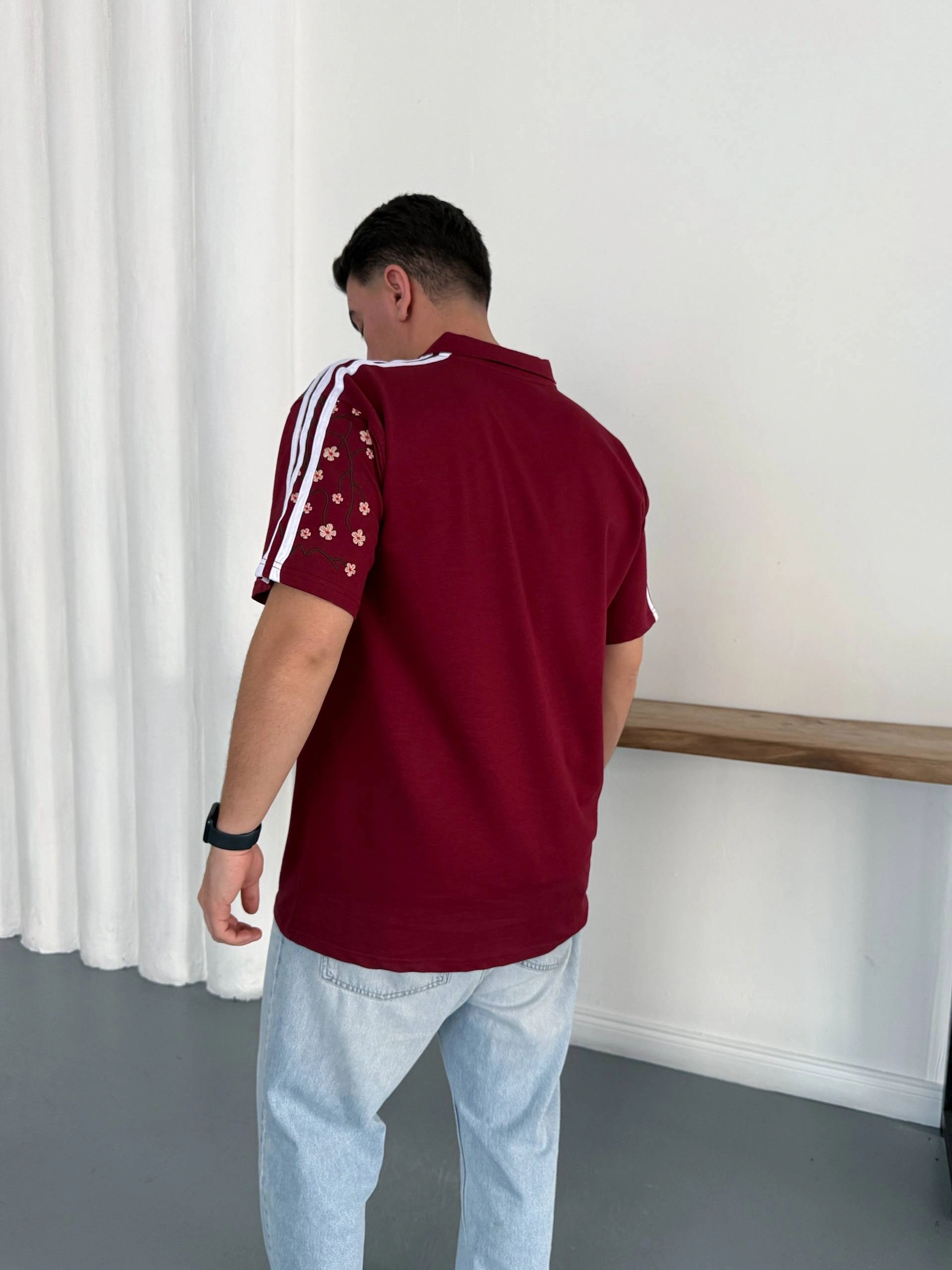 Sakura polo yaka tshirt Kırmızı