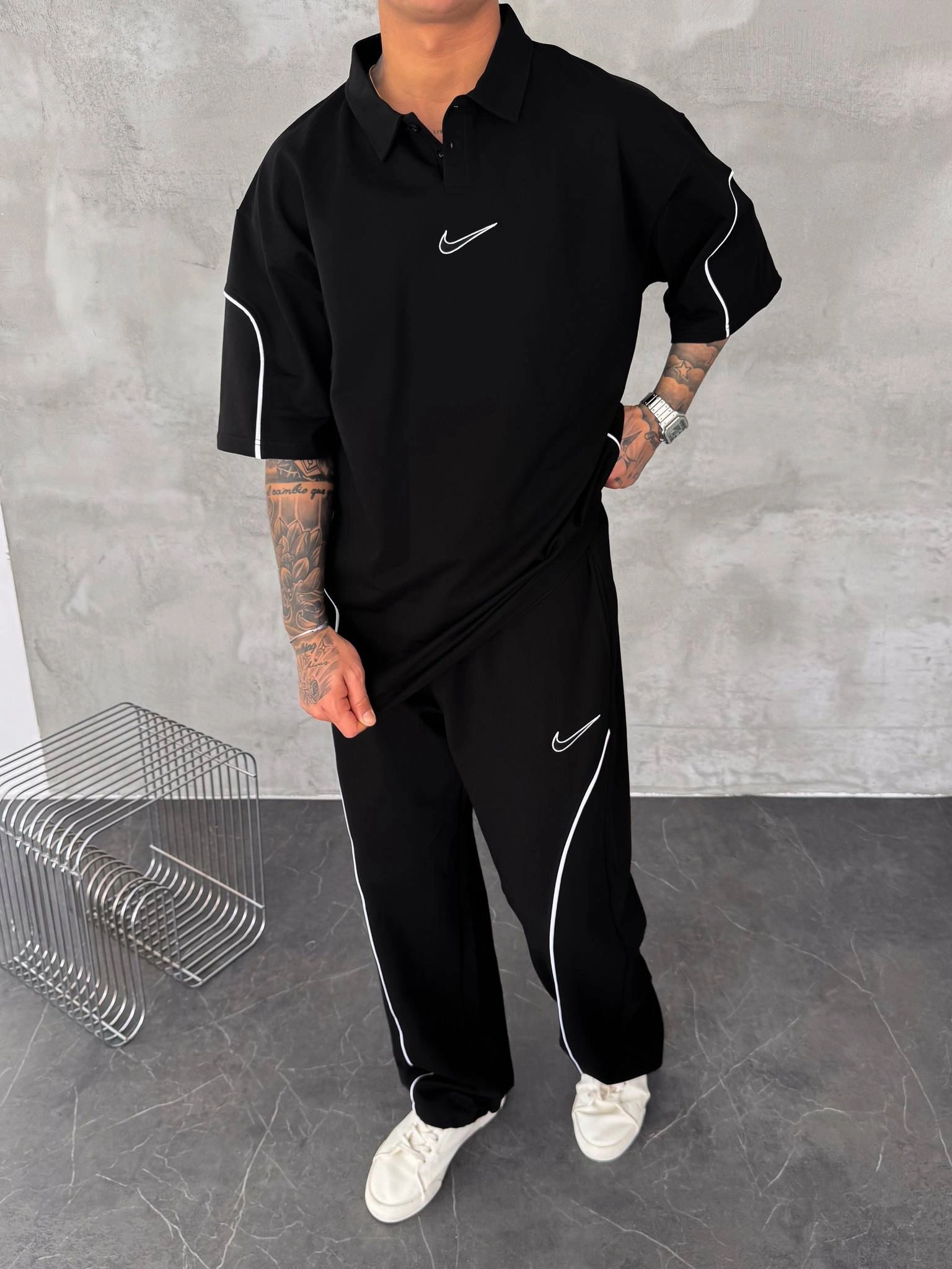 İkili Unisex Eşofman Takım Siyah