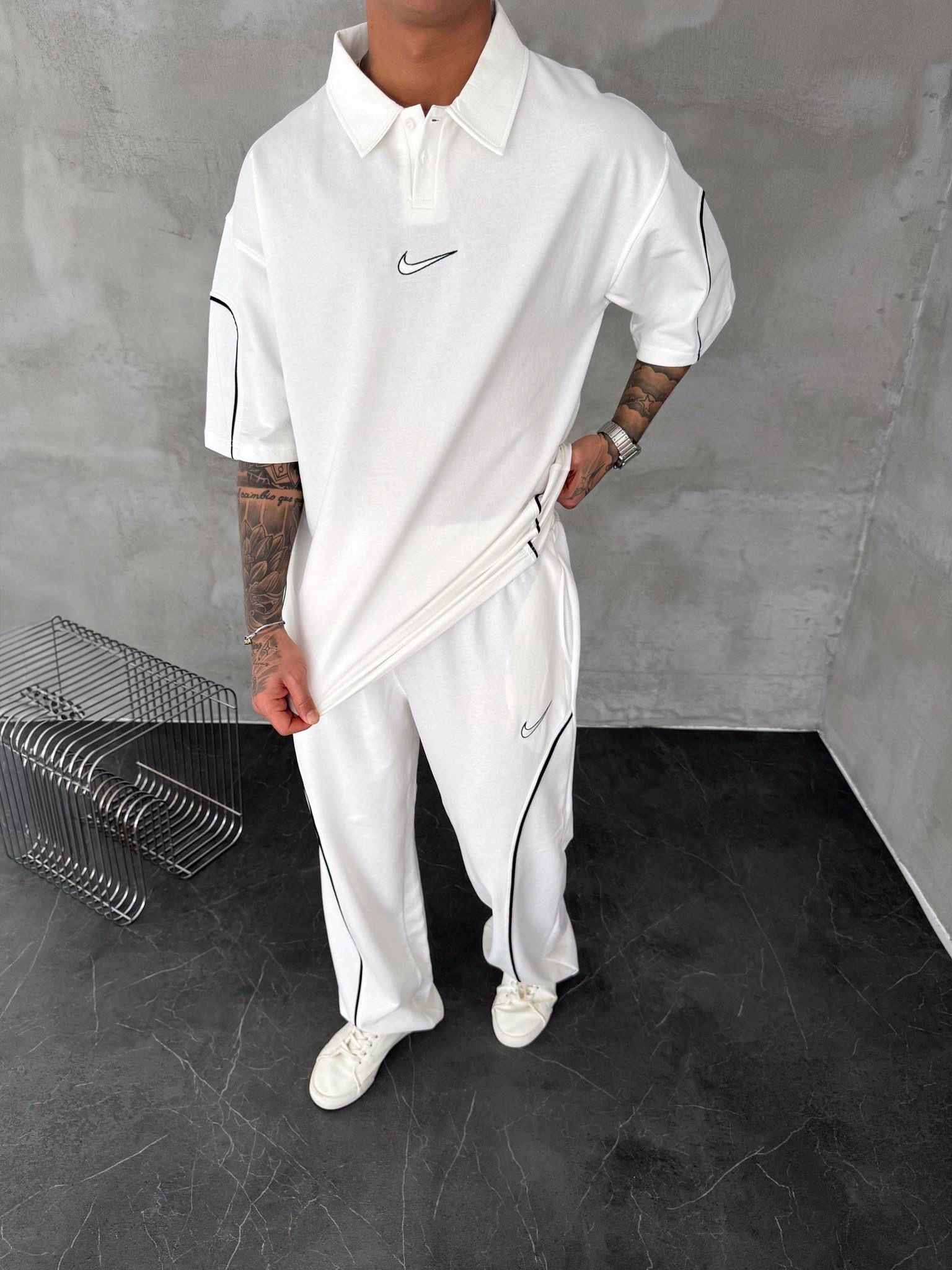 İkili Unisex Eşofman Takım Beyaz