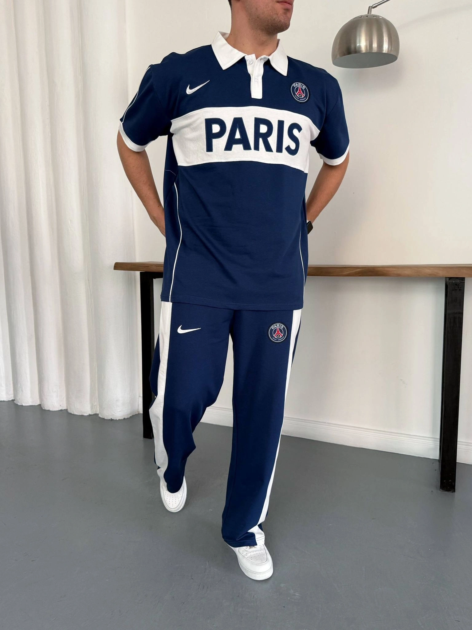 PRS Nakış Detay Baggy Eşofman takım Lacivert