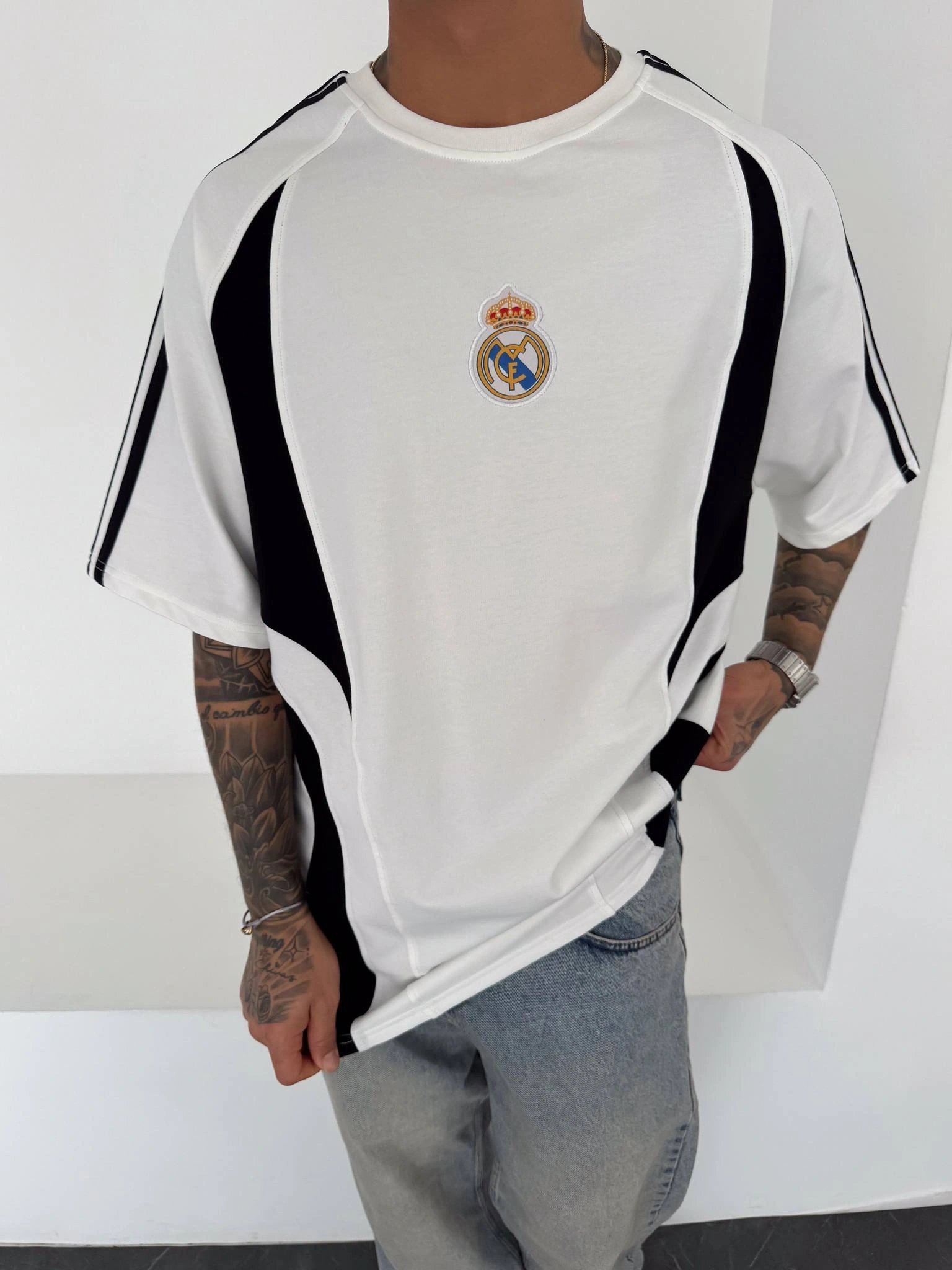 Omuz Şerit Detay Rm Tshirt Beyaz