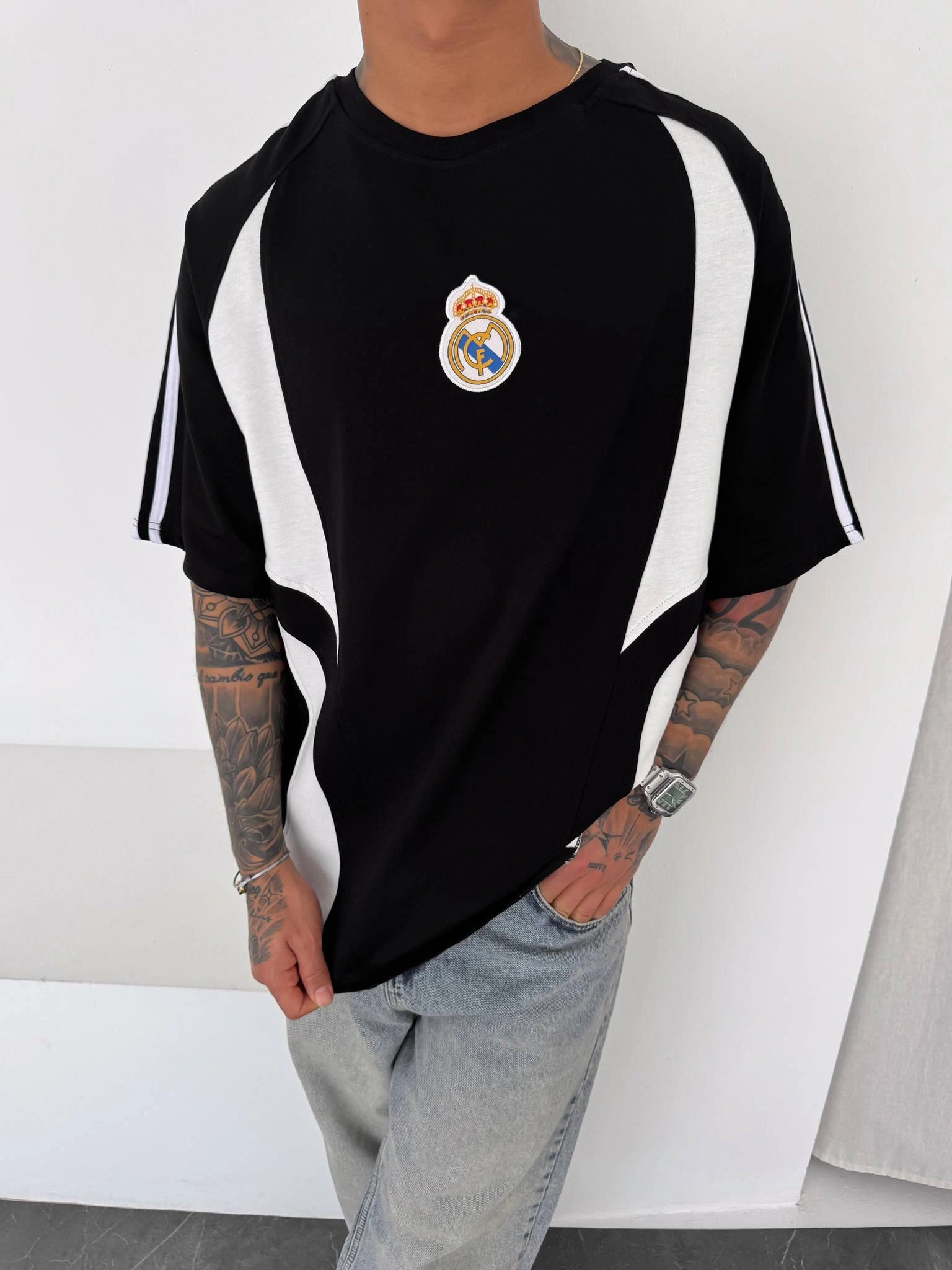 Omuz Şerit Detay Rm Tshirt Siyah