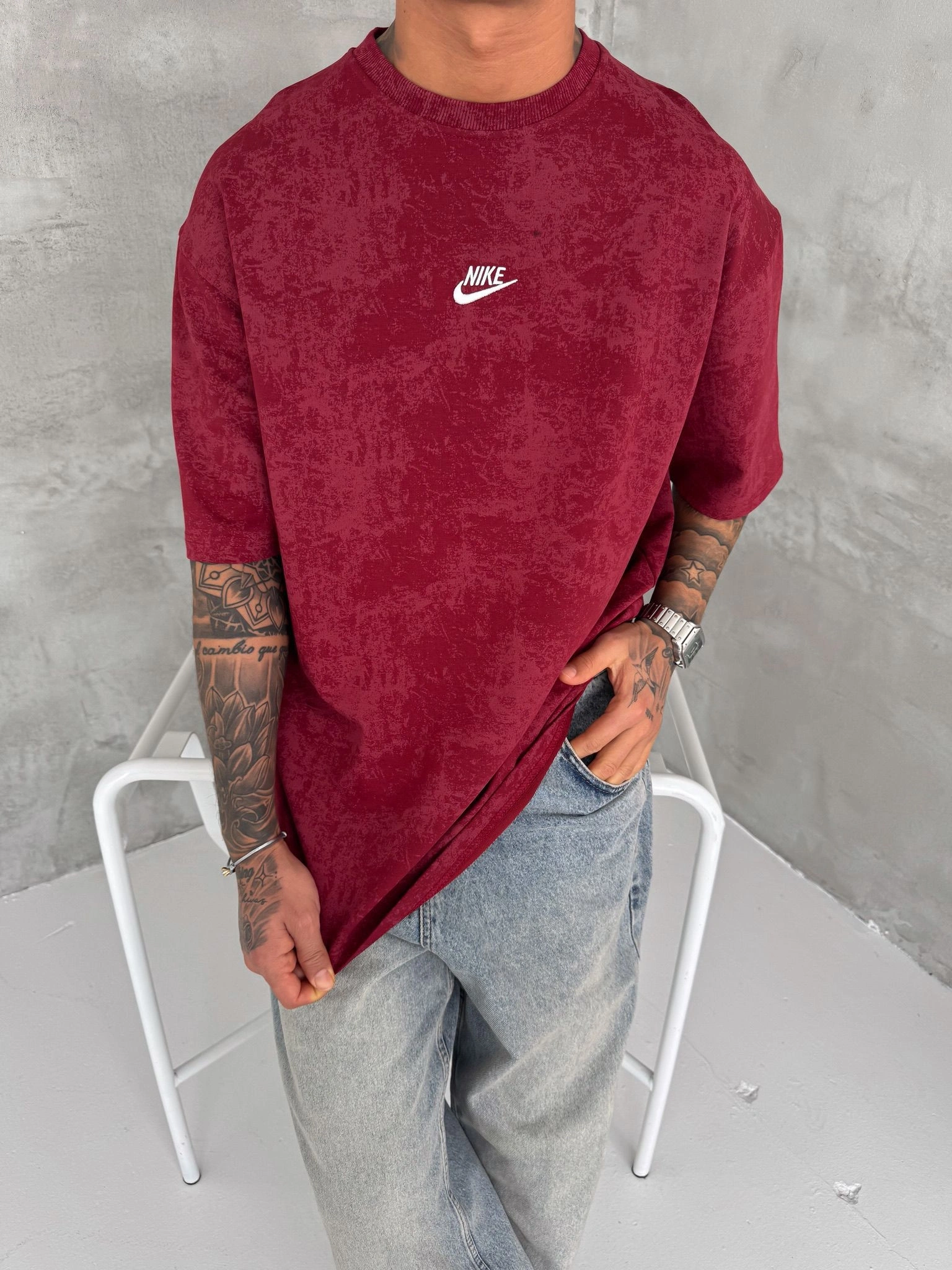 Basic Yıkamalı nk Tshirt Kırmızı