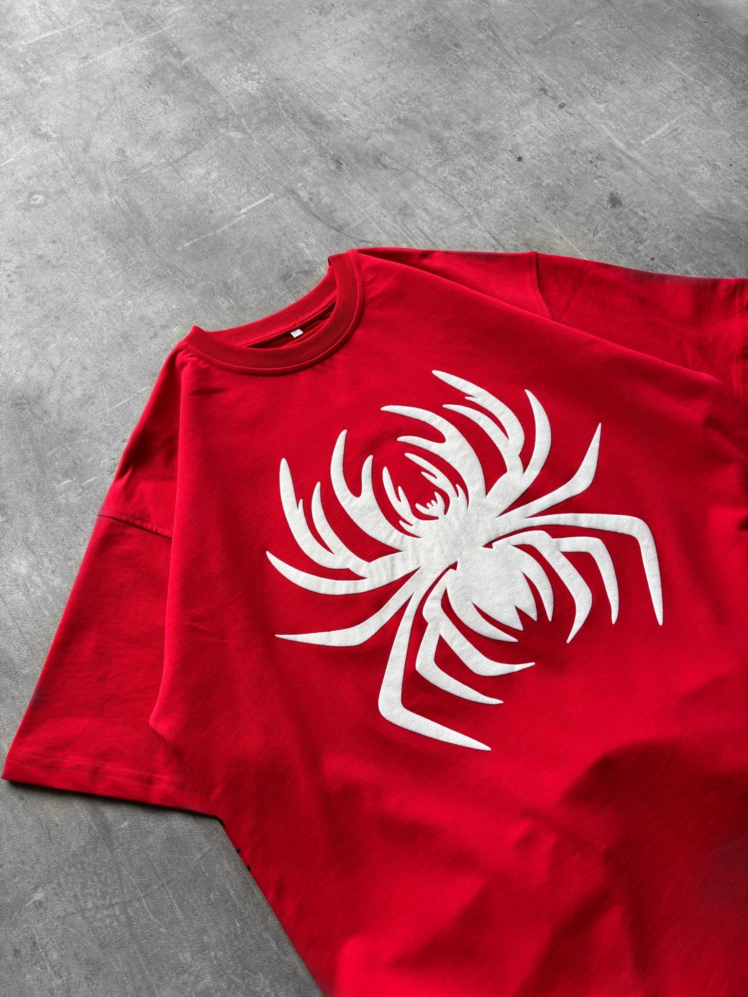 Spider Detay Oversize Tshirt Kırmızı