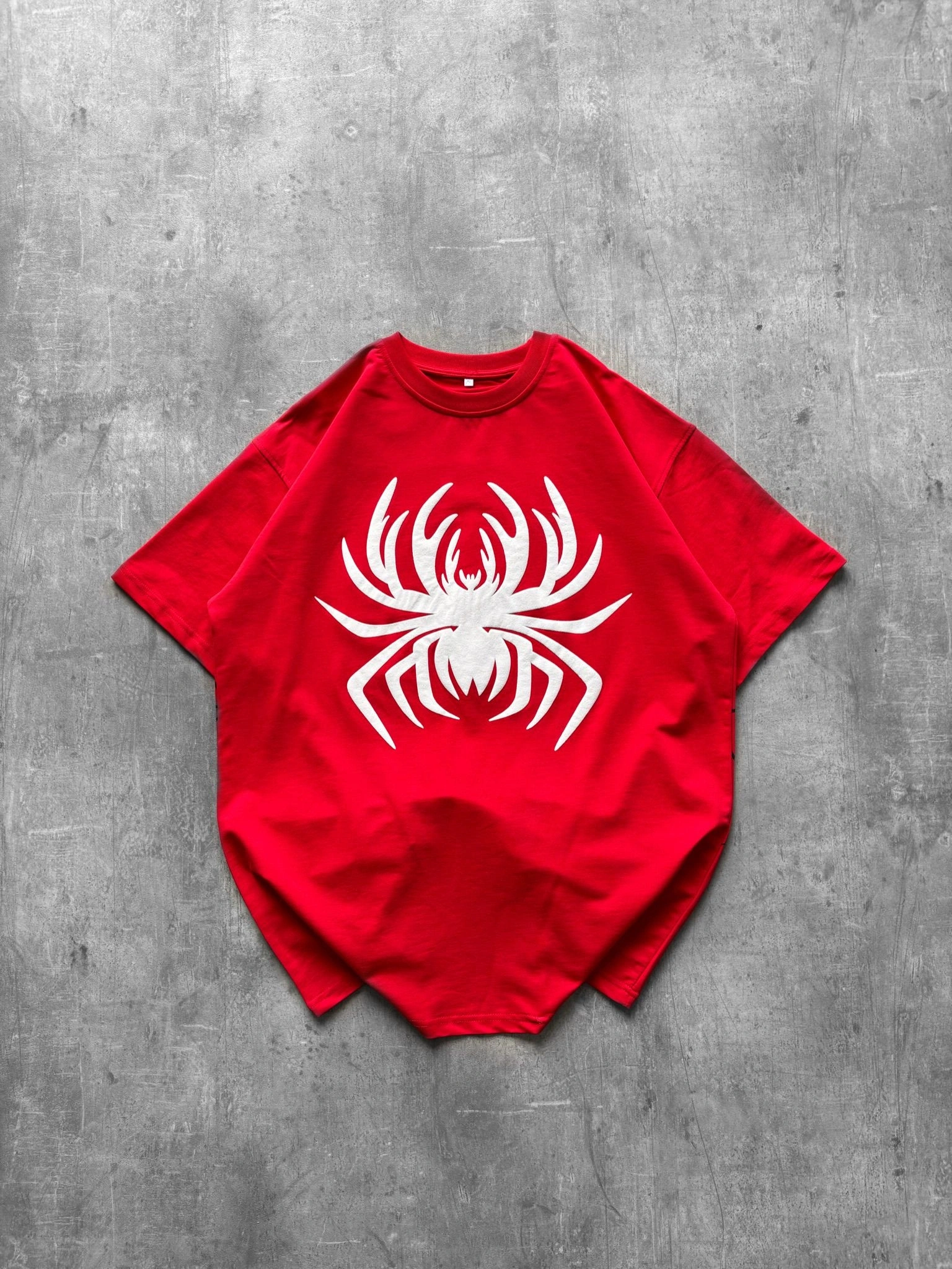 Spider Detay Oversize Tshirt Kırmızı