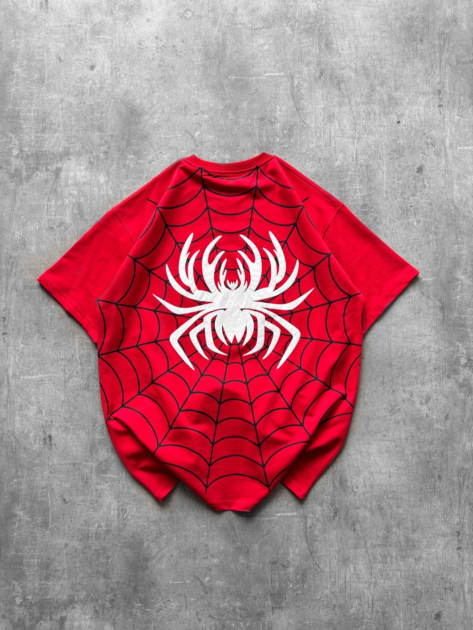 Spider Detay Oversize Tshirt Kırmızı