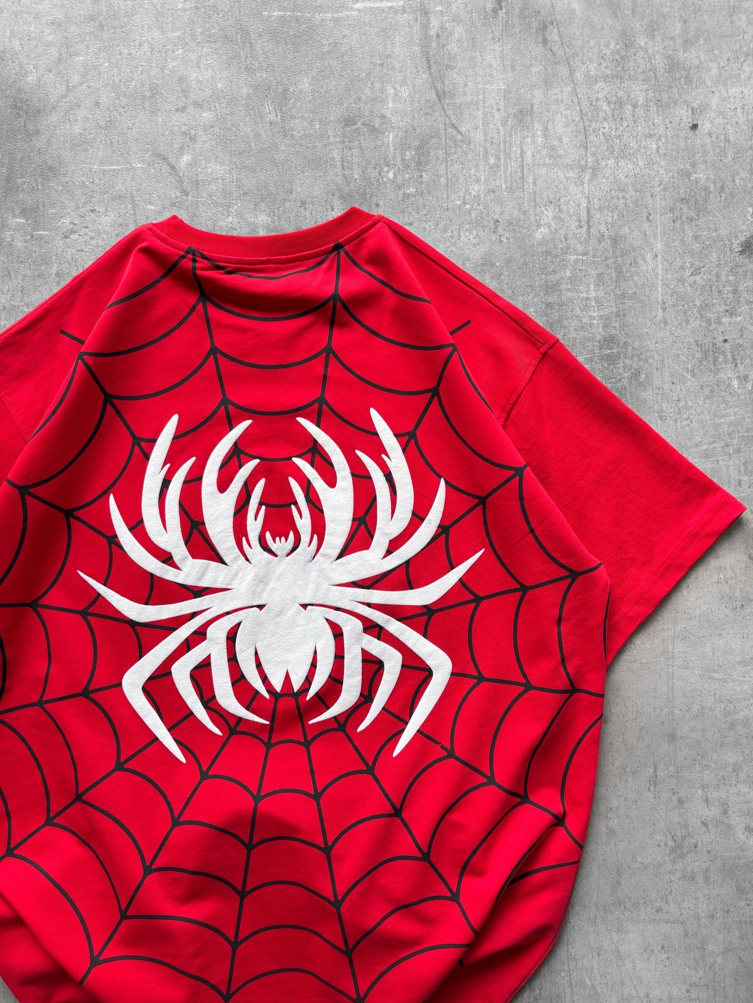 Spider Detay Oversize Tshirt Kırmızı