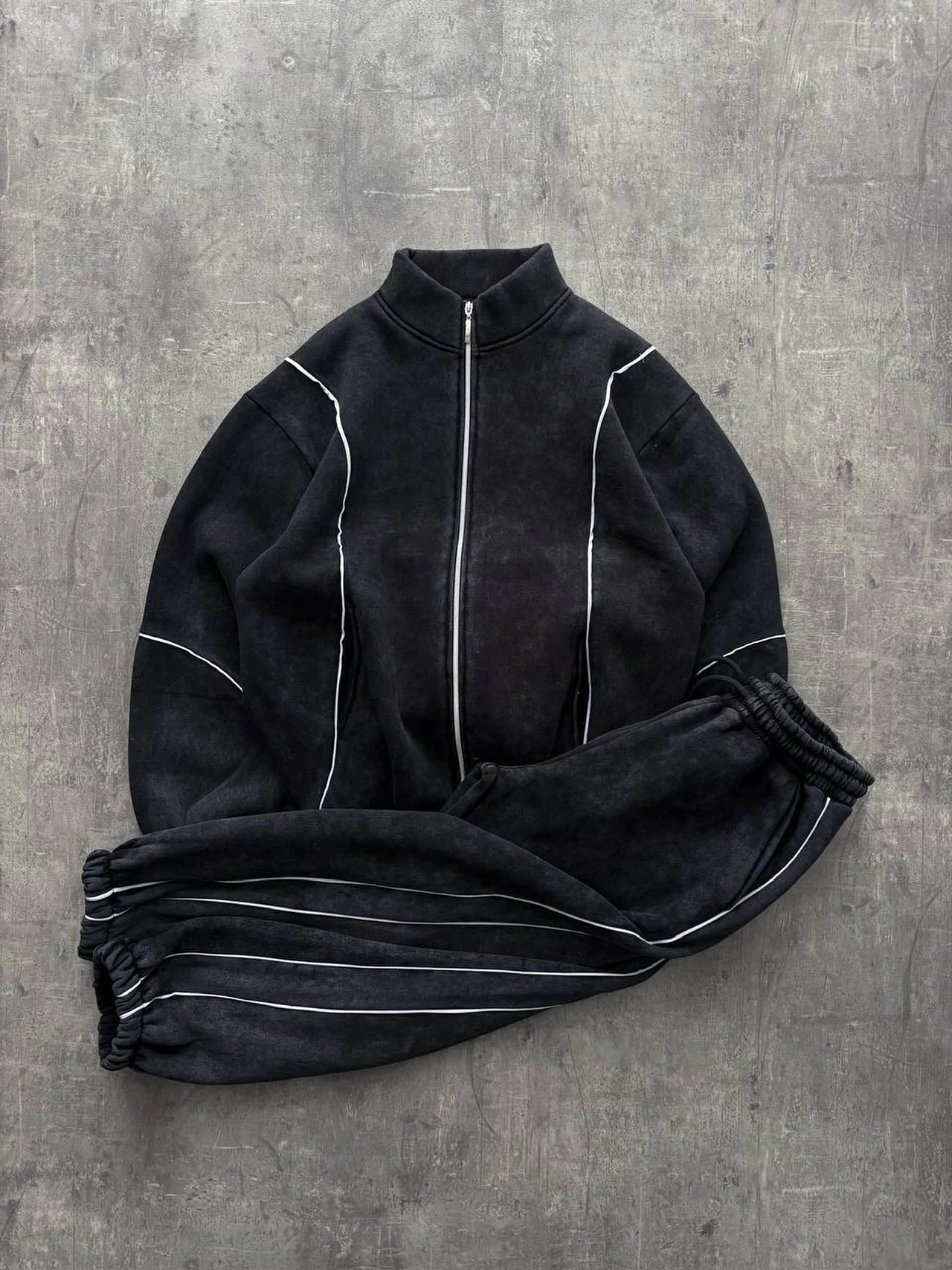 Ara Biyeli Yıkamalı Eşofman Takım