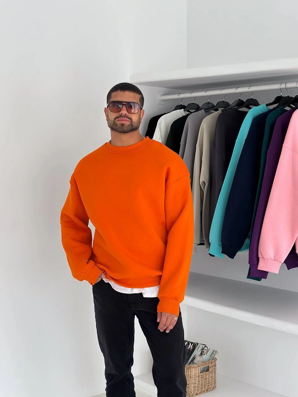 Basic Oversize Sweatshirt Turuncu