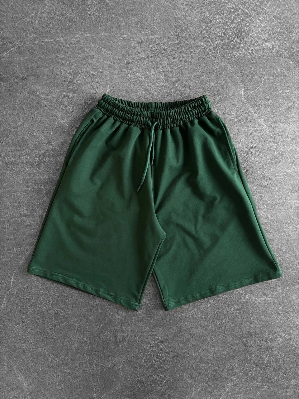 Basic Unisex Oversize Şort - Yeşil