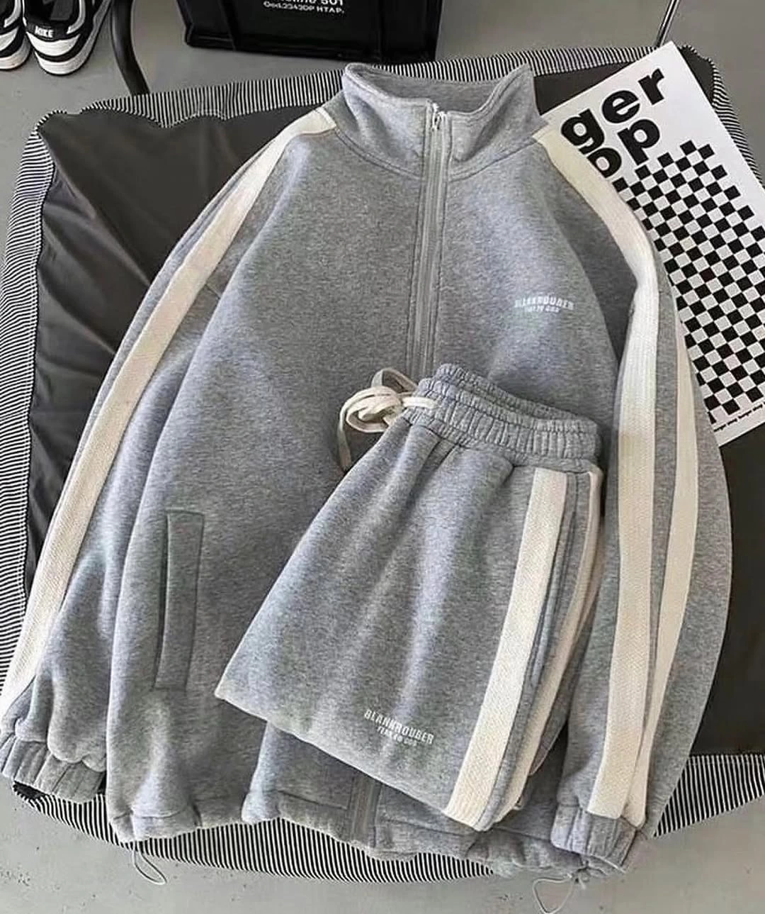 Blank Unisex Eşofman Takım Gri