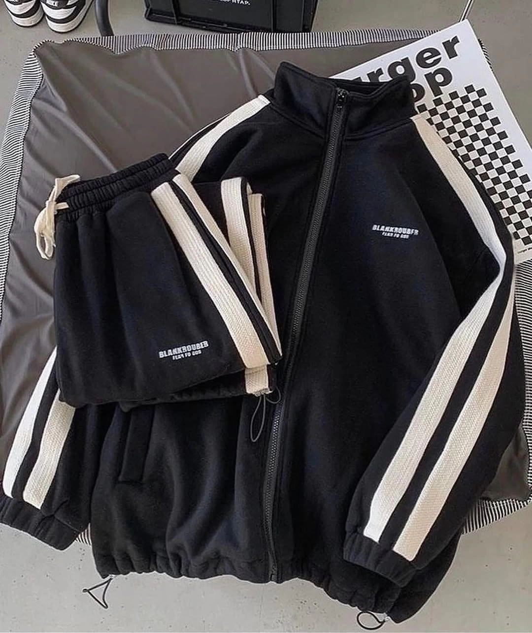 Blank Unisex Eşofman Takım Siyah