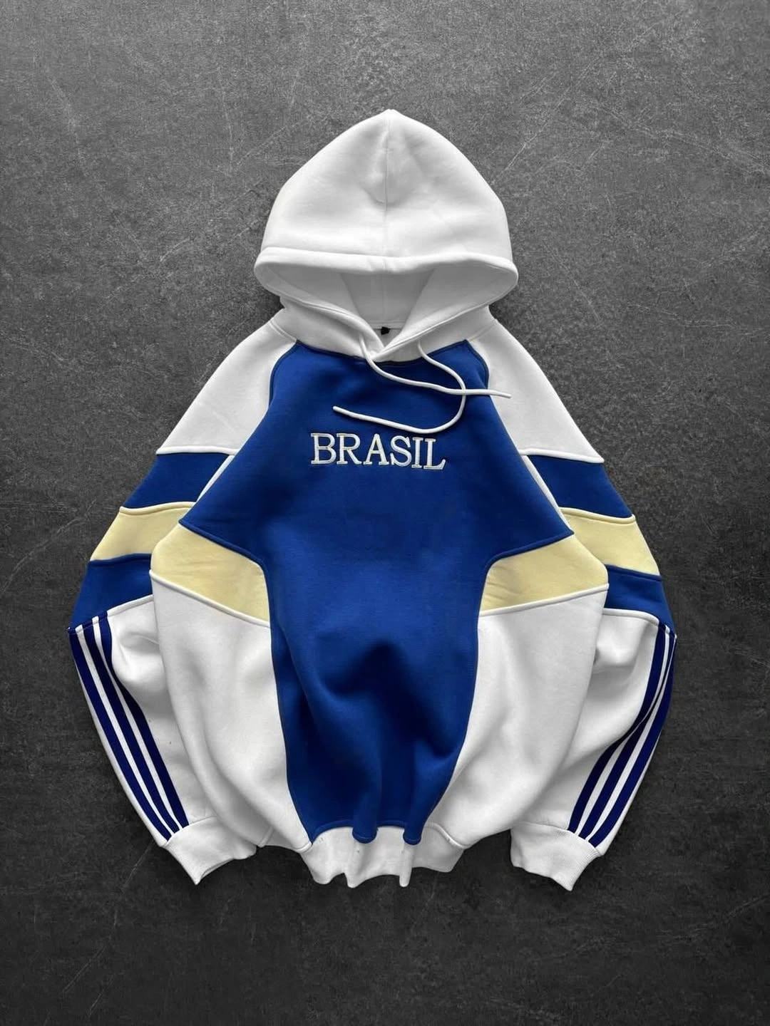 BRZ Kapüşonlu Oversize Sweatshirt Mavi