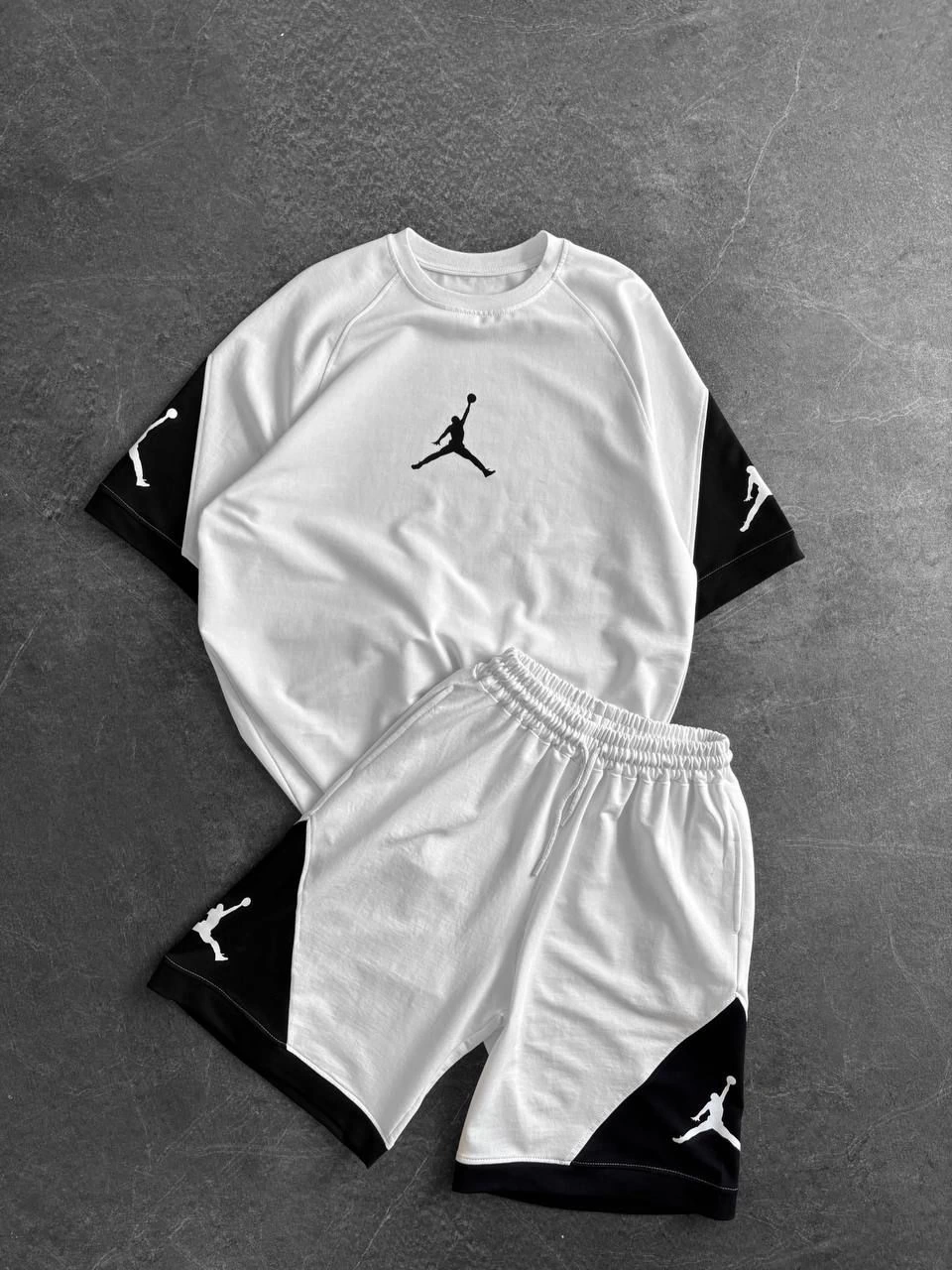 JR Unisex Oversize Şortlu Takım Beyaz