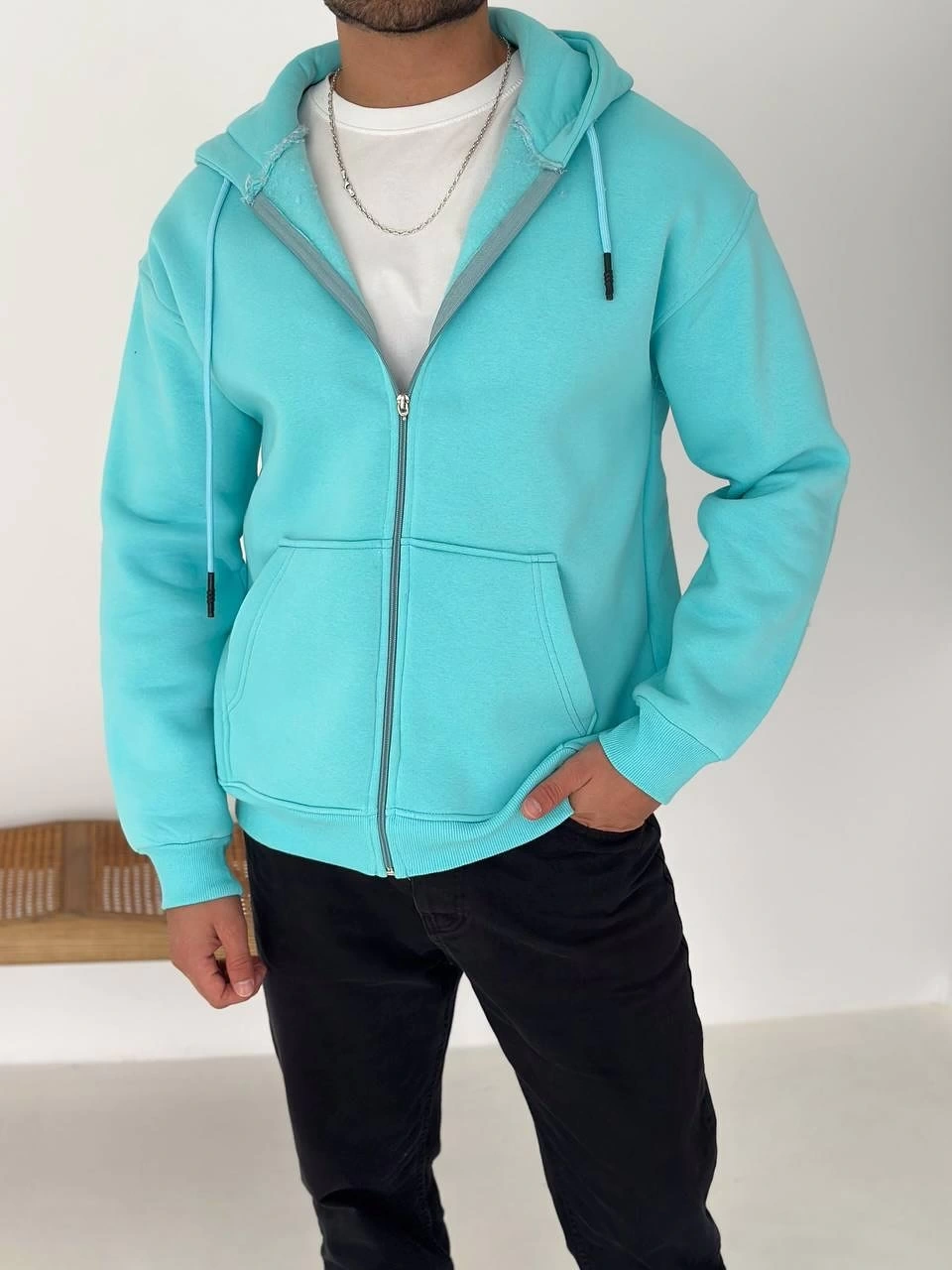 Kapüşonlu Oversize Hırka - BebeMavisi