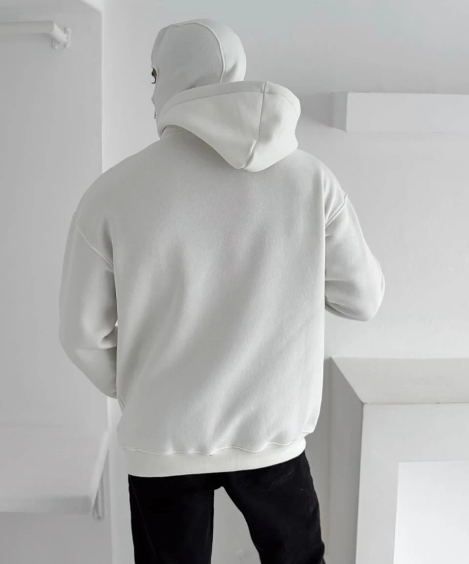 Kar Maske Unisex Hırka Beyaz