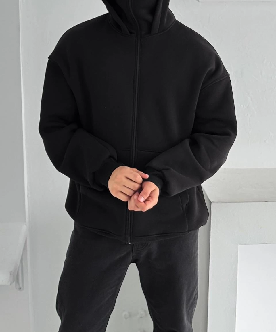 Kar Maske Unisex Hırka Siyah