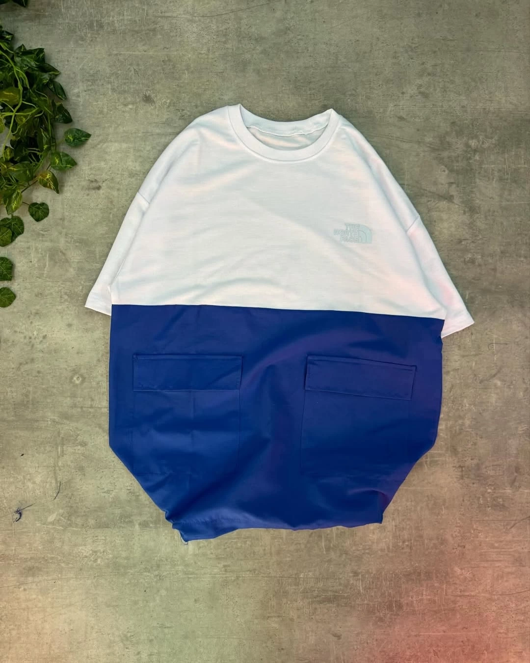 Kargo Cep Paraşüt Unisex Tshirt - Mavi