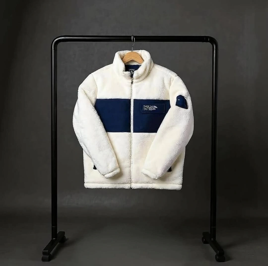 Kuzu Peluş NF Ceket - Beyaz