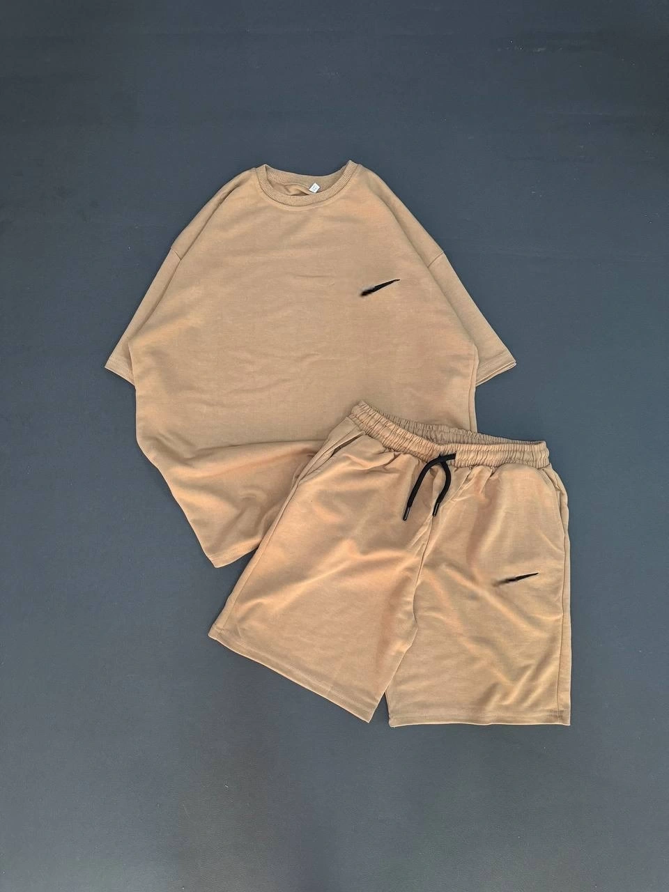 Nike Unisex Oversize Şortlu Takım - Bej