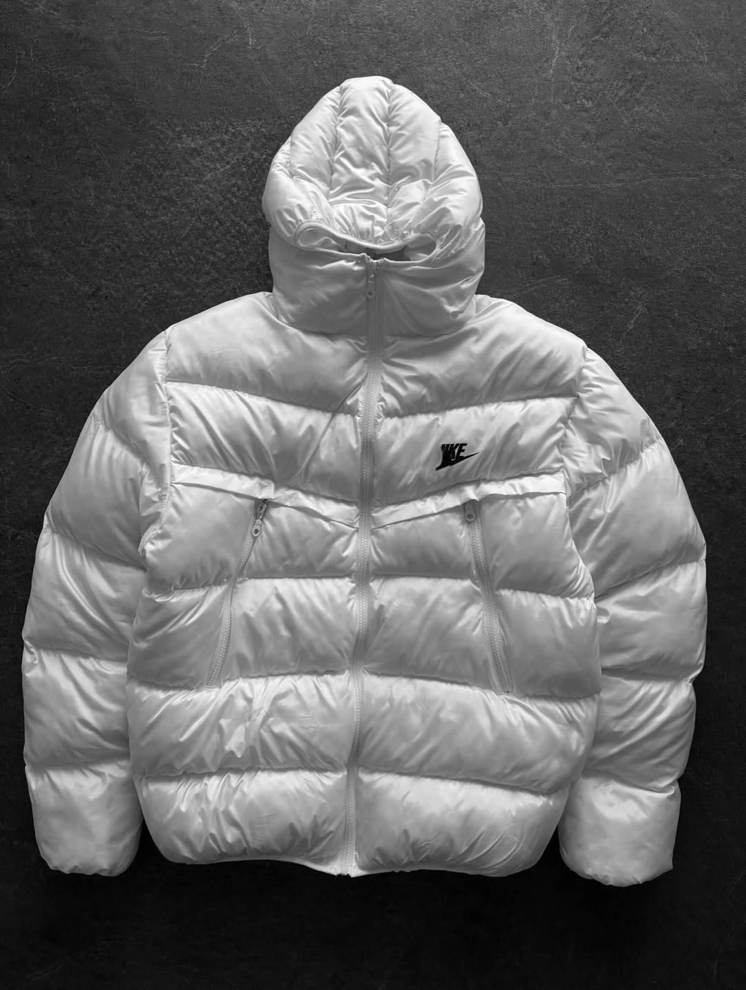 NK Logolu Şişme Mont - Beyaz