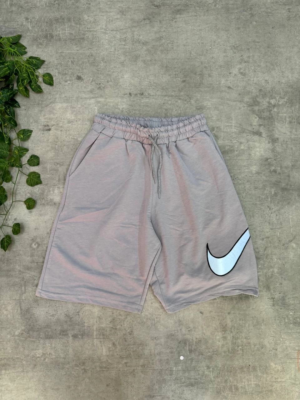 NK Reflektörlü Unisex Oversize Şort - Gri