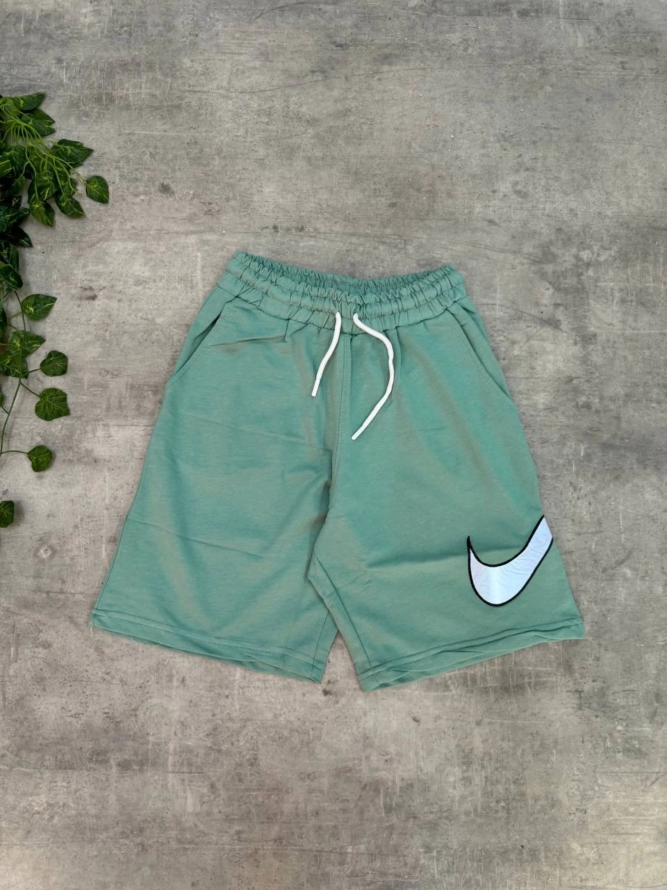 NK Reflektörlü Unisex Oversize Şort - Su Yeşili