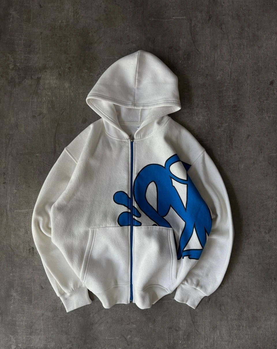 Ön Sırt Detay Oversize Hırka Beyaz