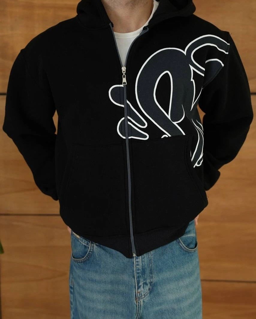 Ön Sırt Detay Oversize Hırka Siyah