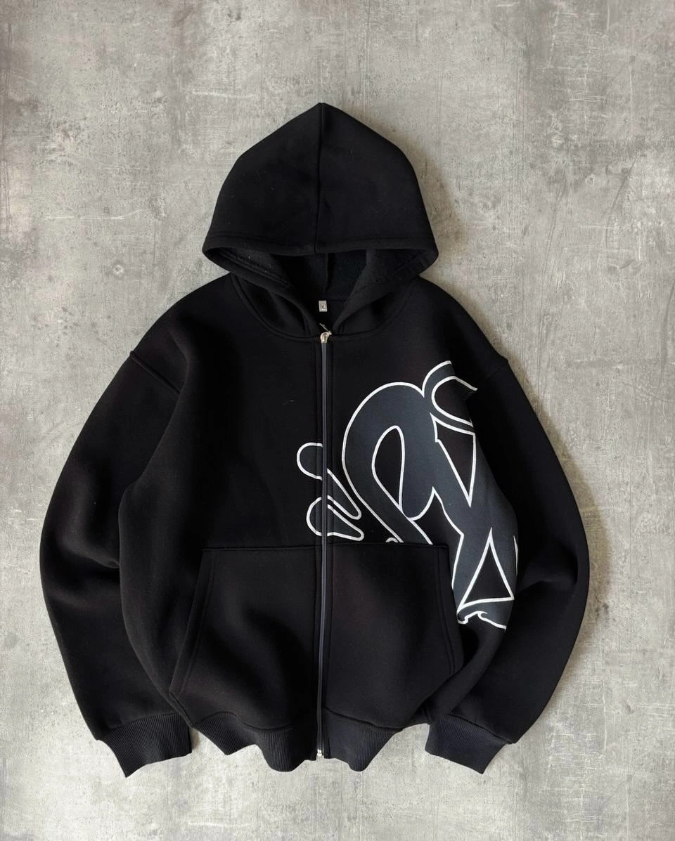 Ön Sırt Detay Oversize Hırka Siyah