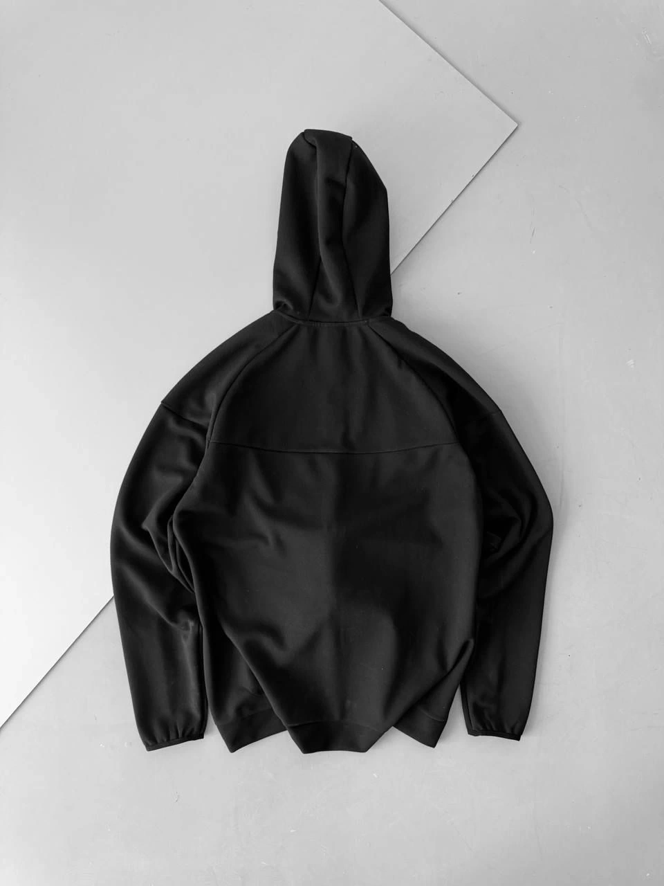 Tech Oversize Kapüşonlu Hırka - Siyah