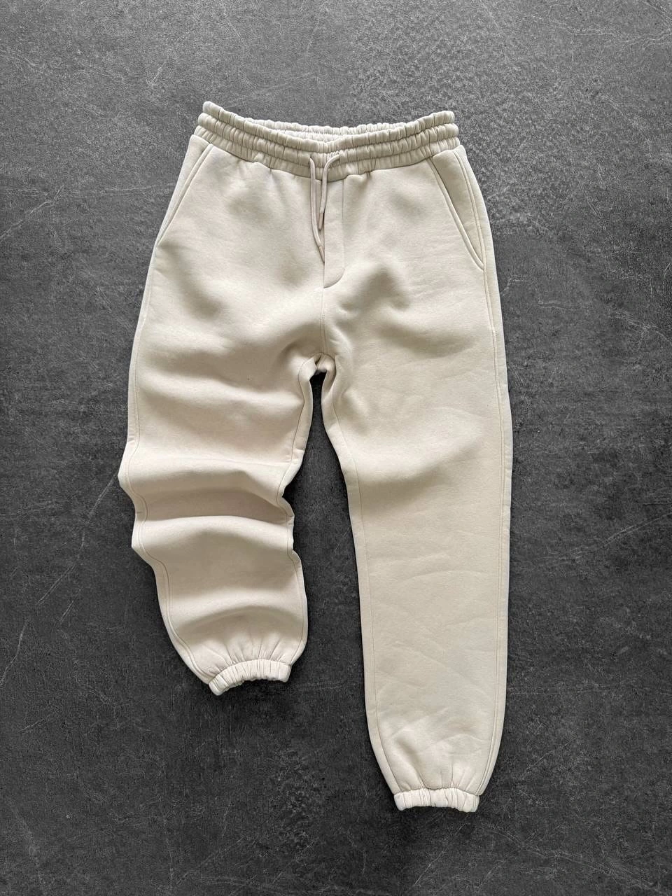 Paça Lastik Şardonlu Eşofman Bej