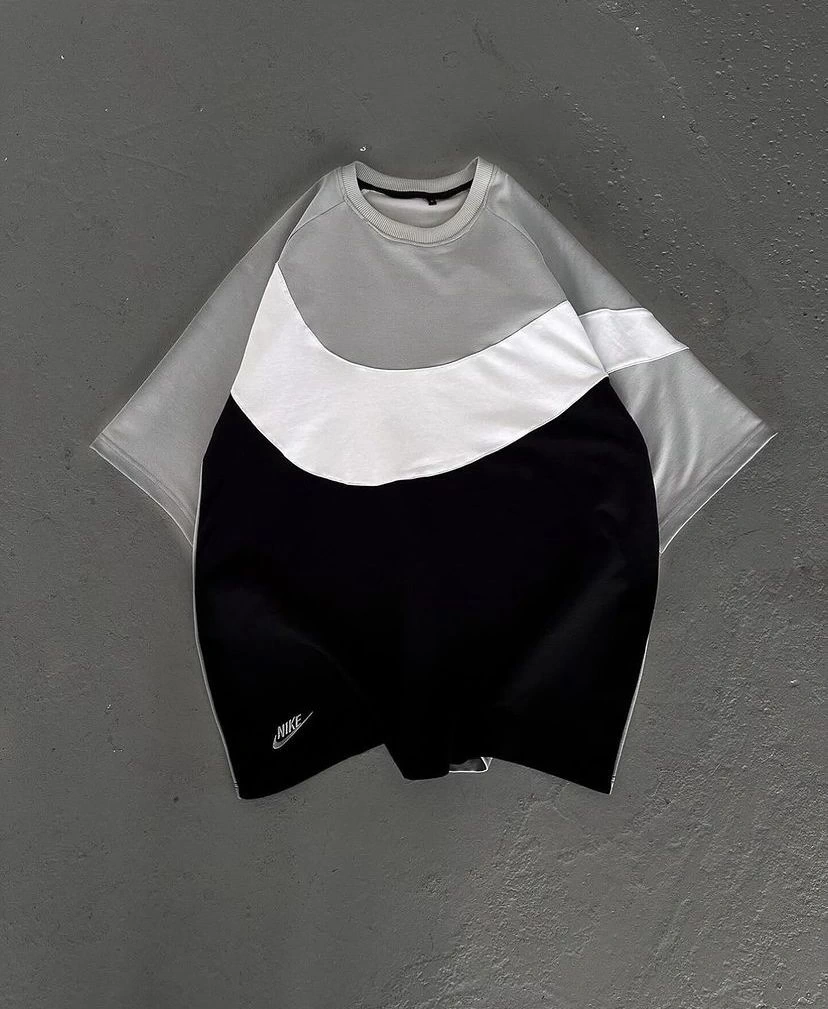 Parçalı Unisex Oversize Tshirt