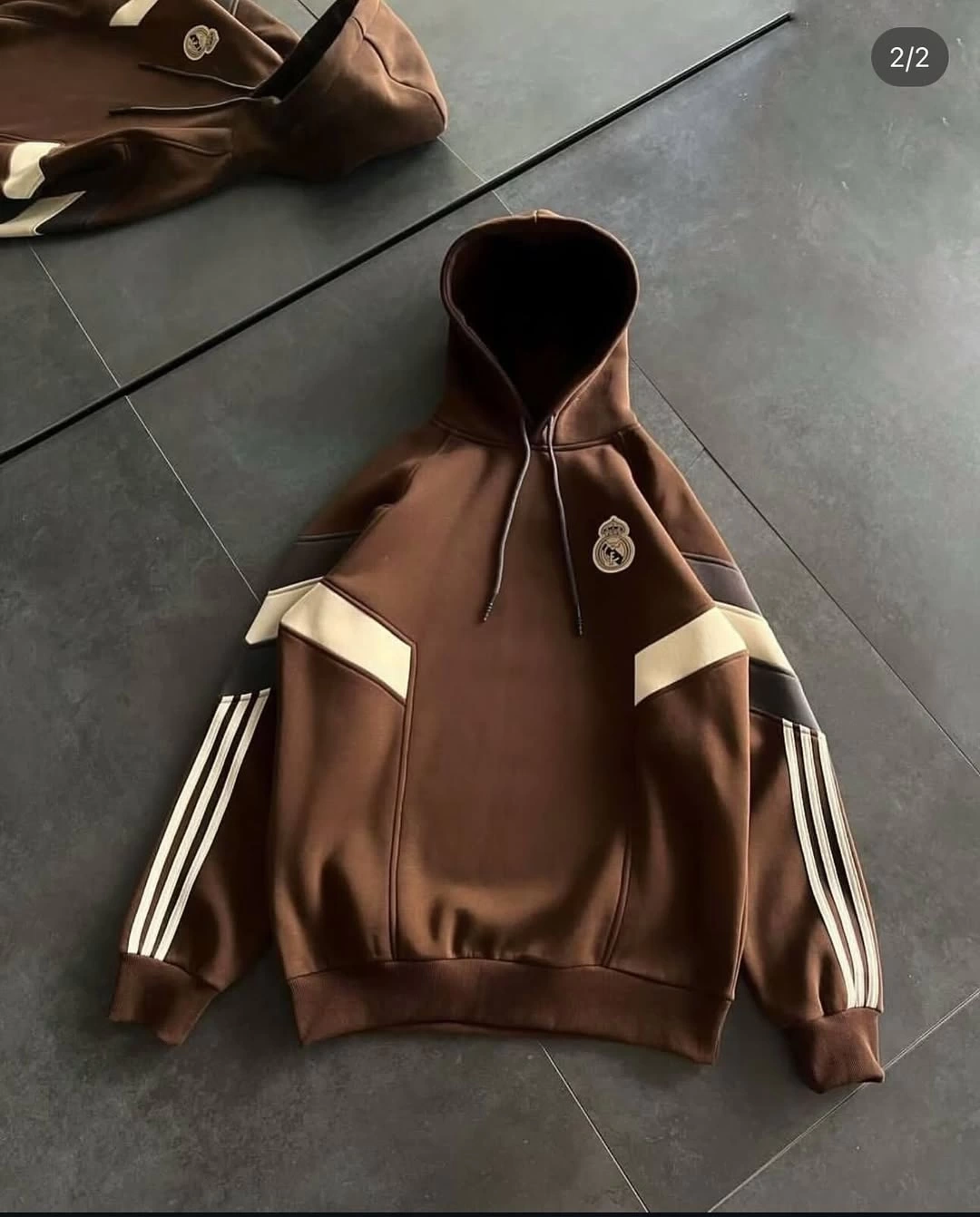 RM Kapüşonlu Oversize Sweatshirt - Kahverengi