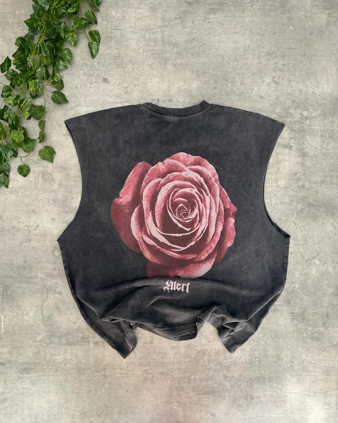 Rose Oversize Yıkamalı Sıfır Kol Tshirt