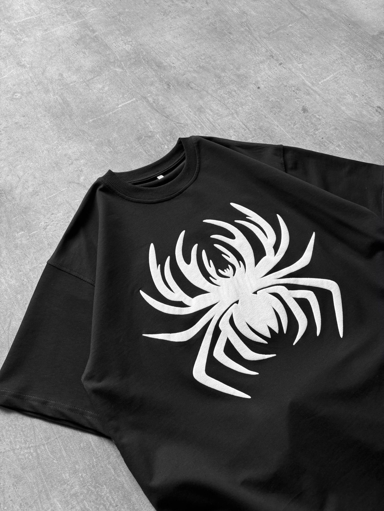 Spider Detay Oversize Tshirt Siyah