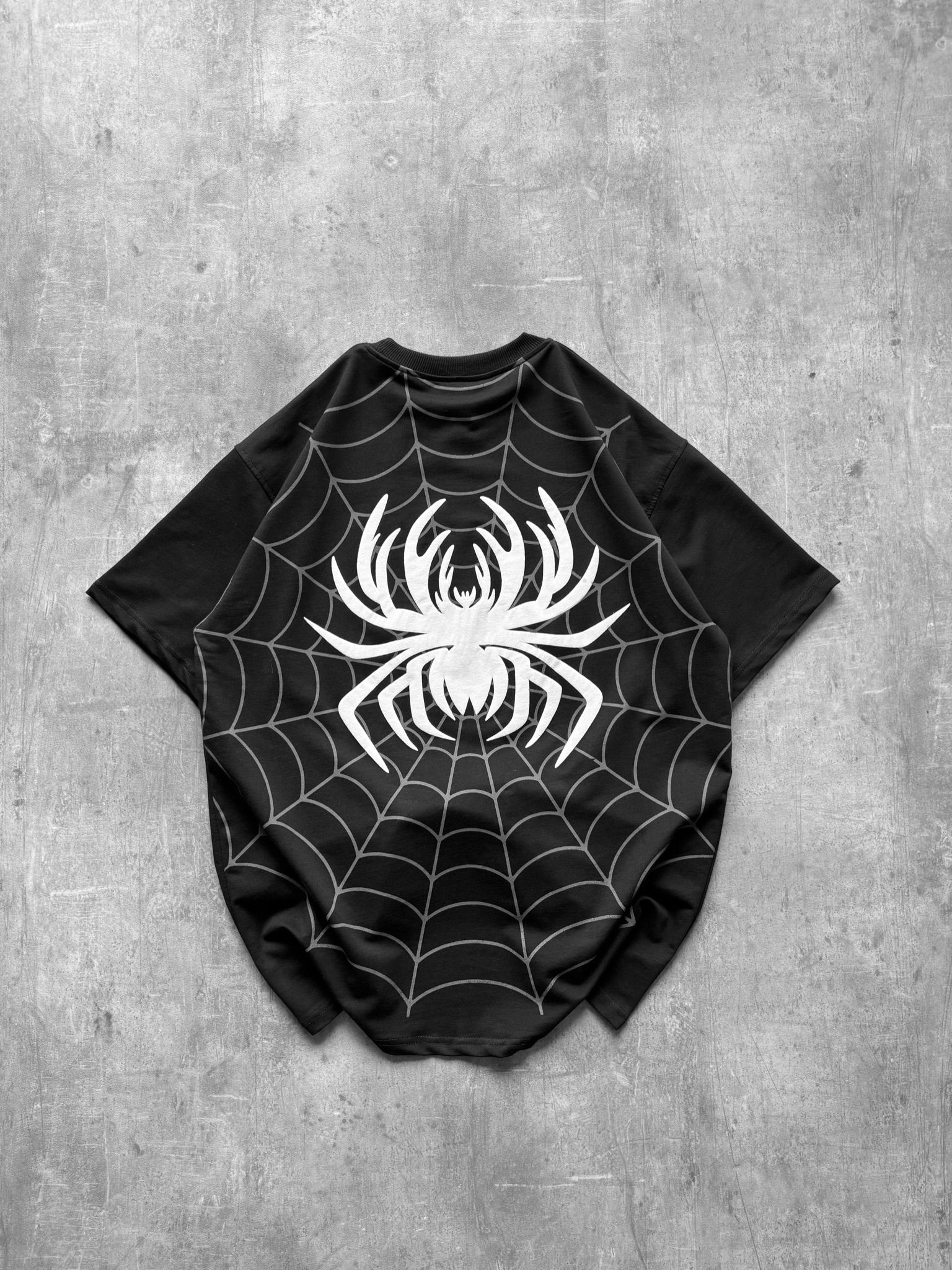 Spider Detay Oversize Tshirt Siyah