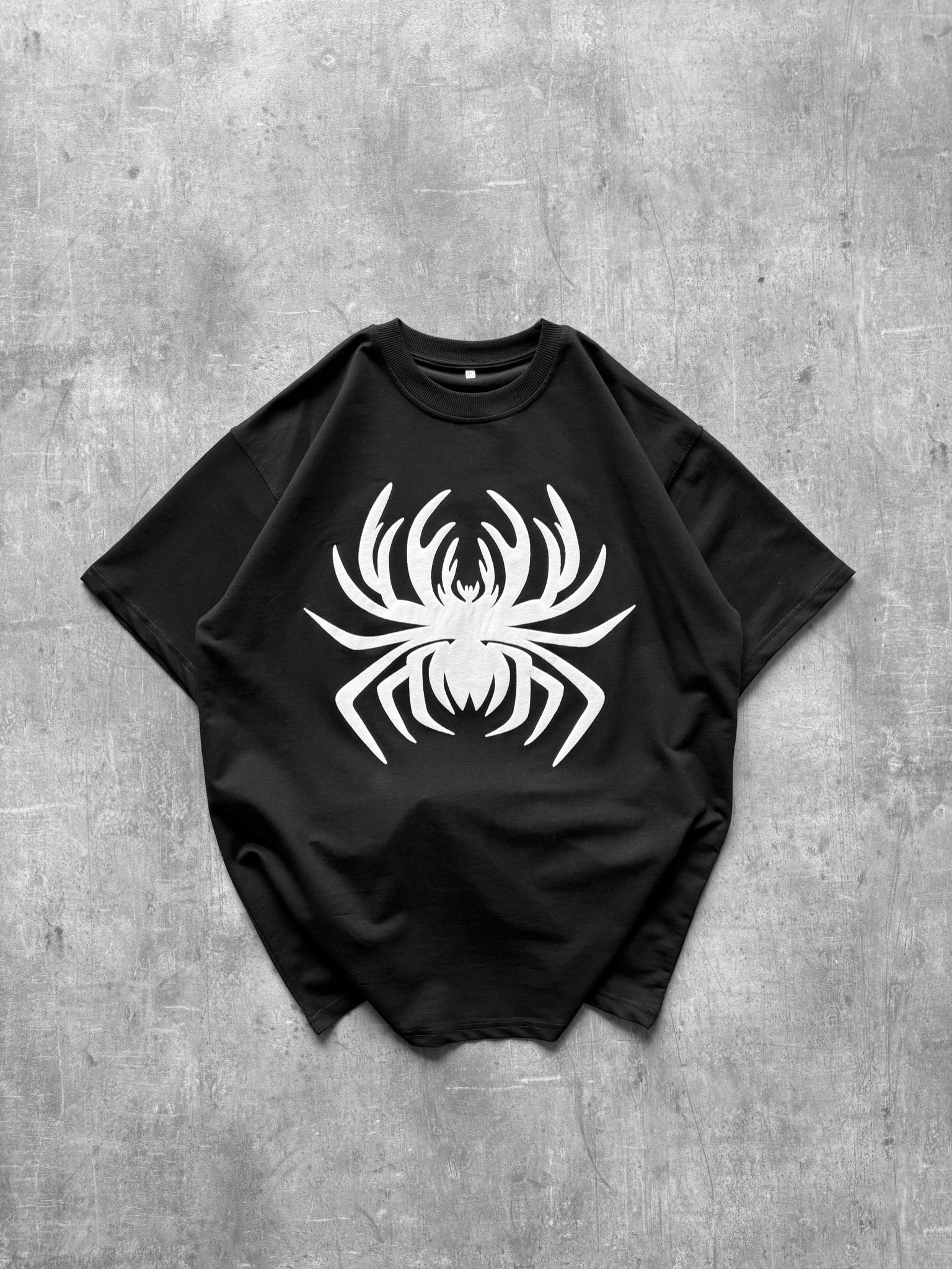 Spider Detay Oversize Tshirt Siyah