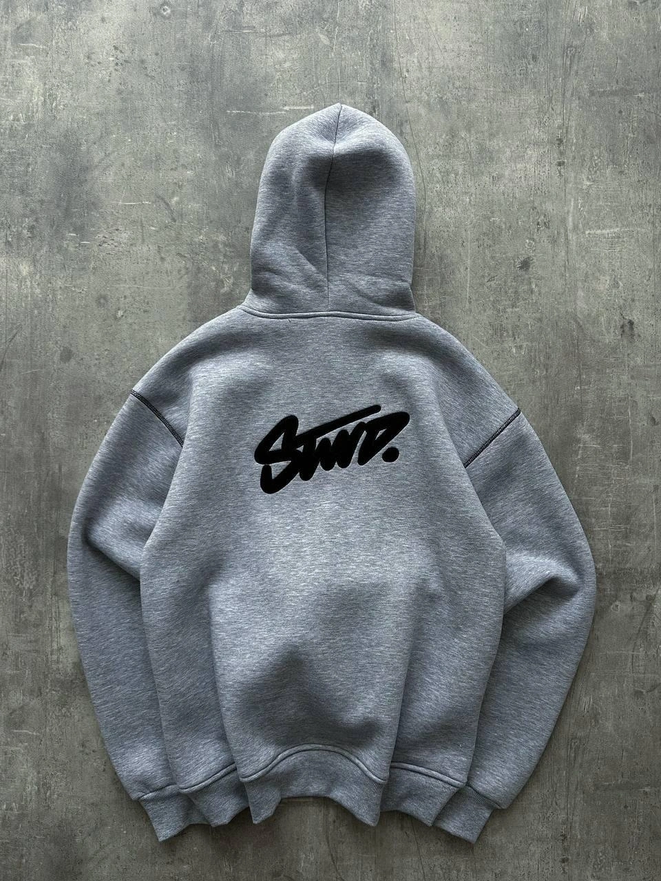 Sw Kapüşonlu Oversize Hırka Gri