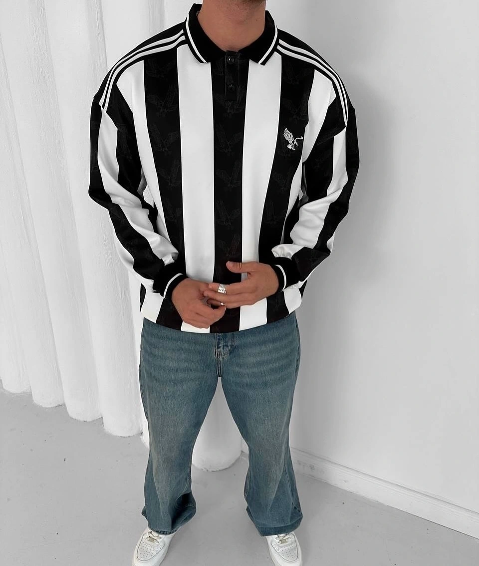 Taraftar Unisex Oversize Polo Yaka Sweatshirt BJK