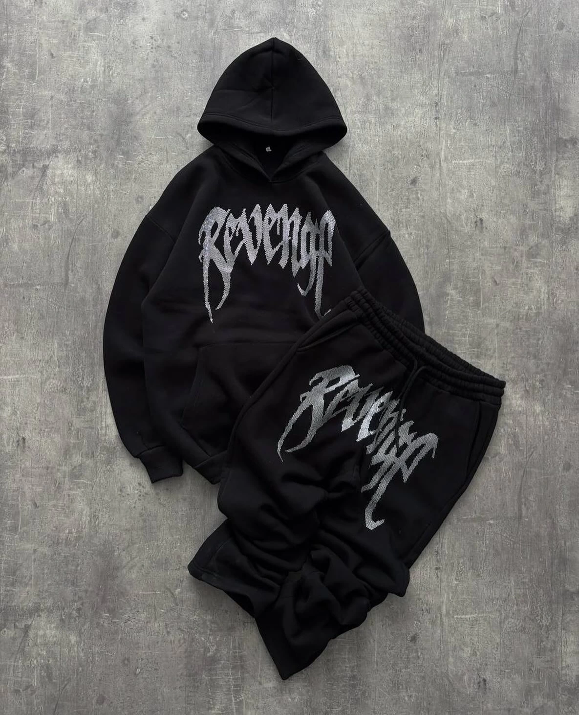 Taşlı Şardonlu Unisex Eşofman Takım