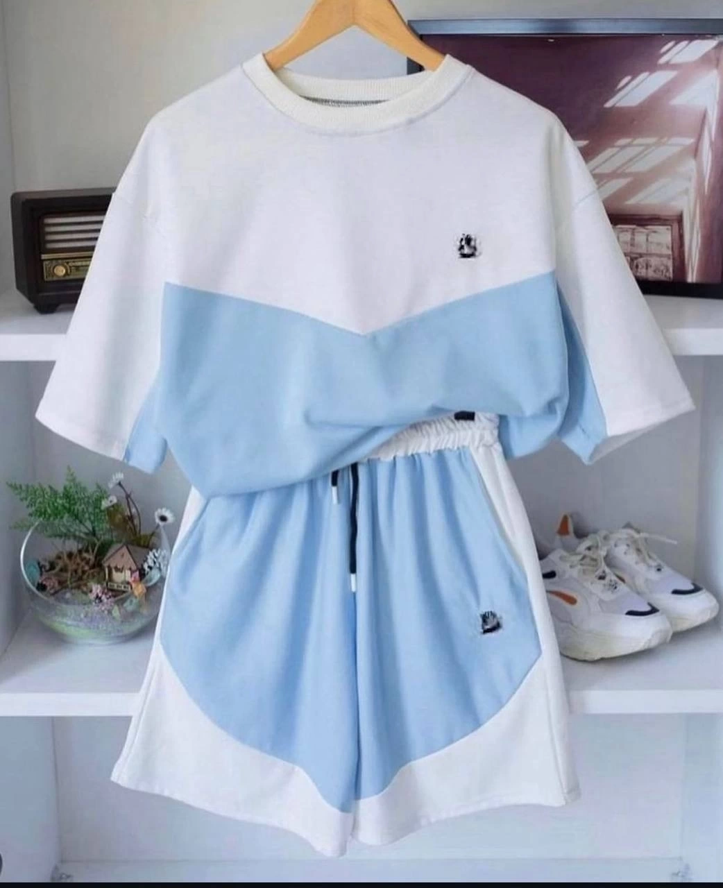 Tech Unisex Oversize Şortlu Takım - Mavi