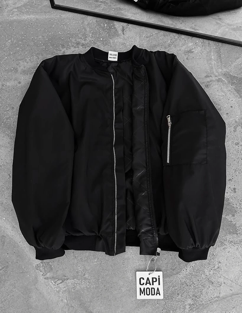 Unisex Bomber Ceket Siyah
