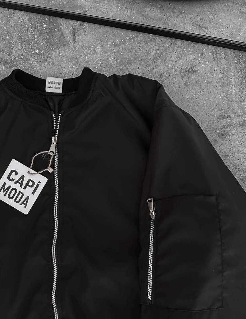 Unisex Bomber Ceket Siyah