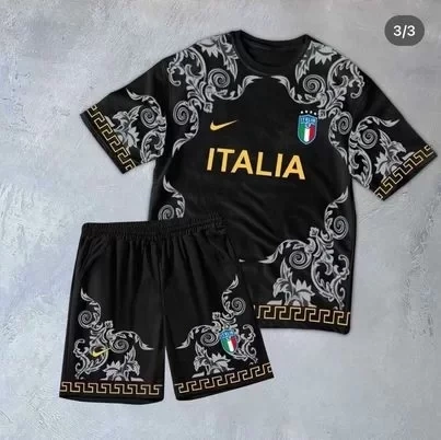 Yeni Sezon İtaly Unisex Şortlu Takım - Siyah