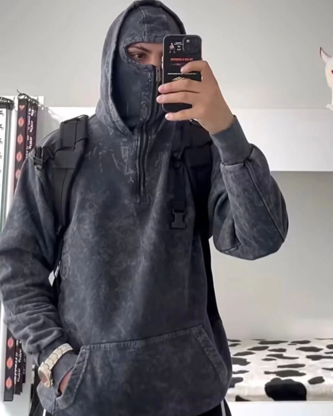 Yıkamalı Kar Maske Unisex Hırka