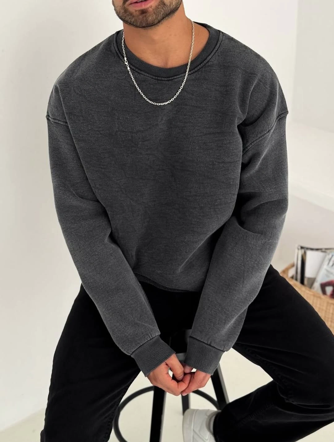 Yıkamalı Oversize Sweatshirt