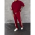 Yan Şerit Oversize Eşofman Takım Kırmızı