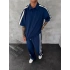 Yan Şerit Oversize Eşofman Takım Mavi